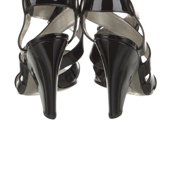 Guess Gladiator Black Patent Leather Sandals Sz 6.5 - Picture 5 of 6